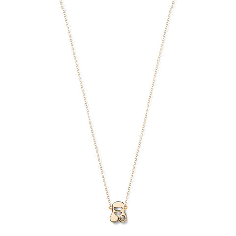 MINI STELLAR LETTER 14-carat gold and diamond necklace