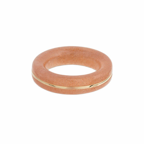 ESSENTIAL STACKING peach moonstone and 14-carat gold ring