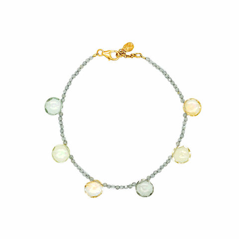 DUSK labradorite, citrine, green amethyst and quartz bracelet