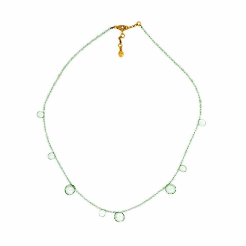 GREEN AMETHYST natural prehnite and green amethyst anklet