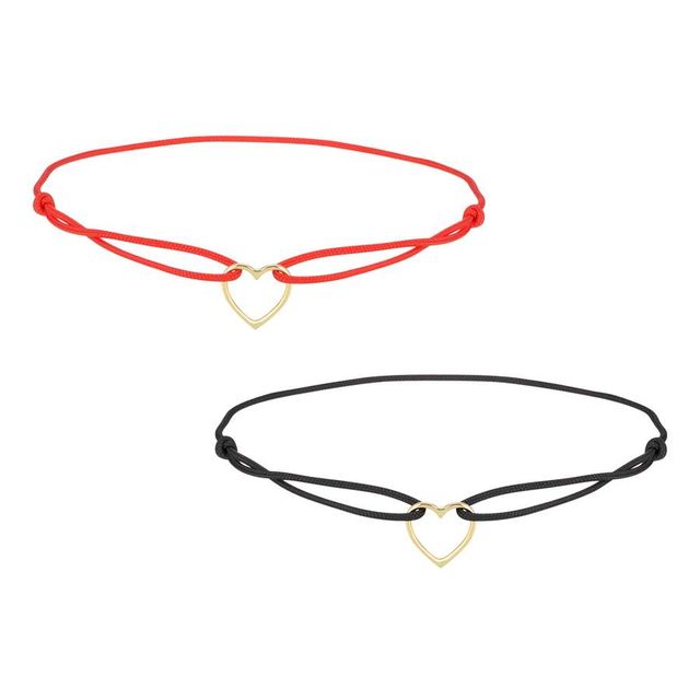 LOVE 14-carat gold and black cord bracelet