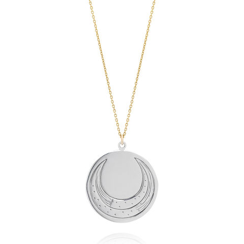 LUNA COIN sterling silver and 9-carat gold necklace
