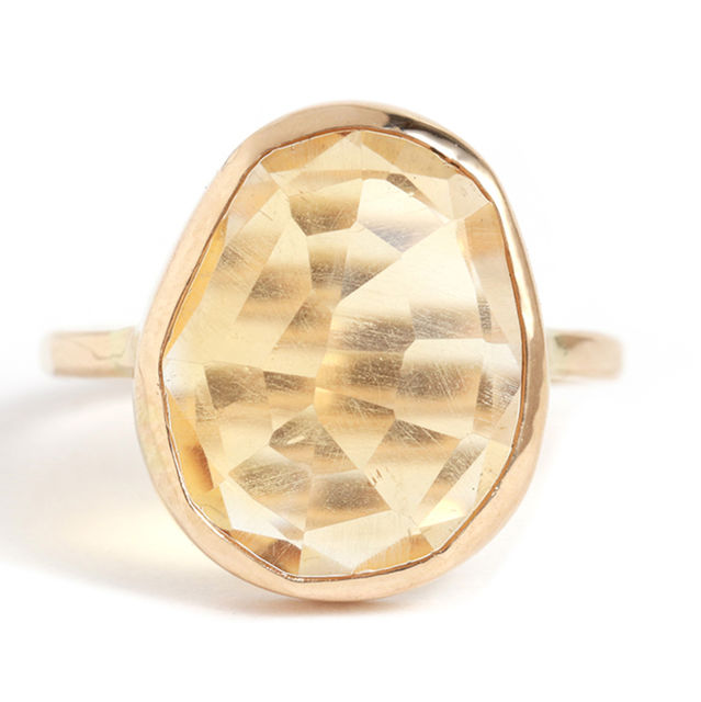 LIMITED EDITION CITRINE FREEFORM 14-carat gold ring