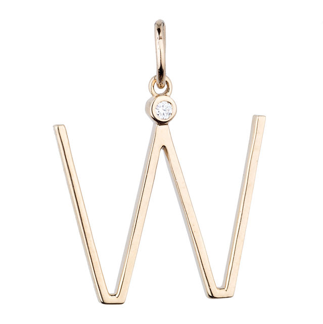 UPPERCASE LETTER 14-carat gold and diamond charm