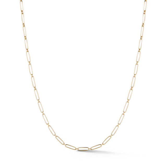 GROVER 14-carat gold, alternating elongated link, handmade 24