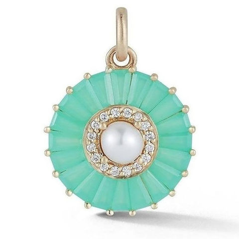 EMILY 14-carat gold and chrysoprase large charm