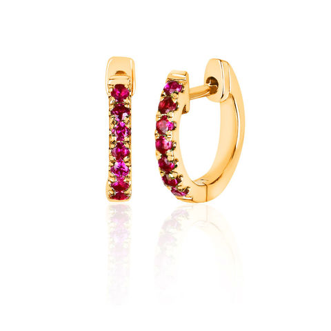 RUBY 14-carat gold mini huggie single earring