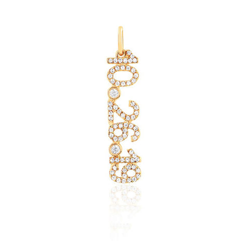 DIAMOND CUSTOM DATE 14-carat gold charm