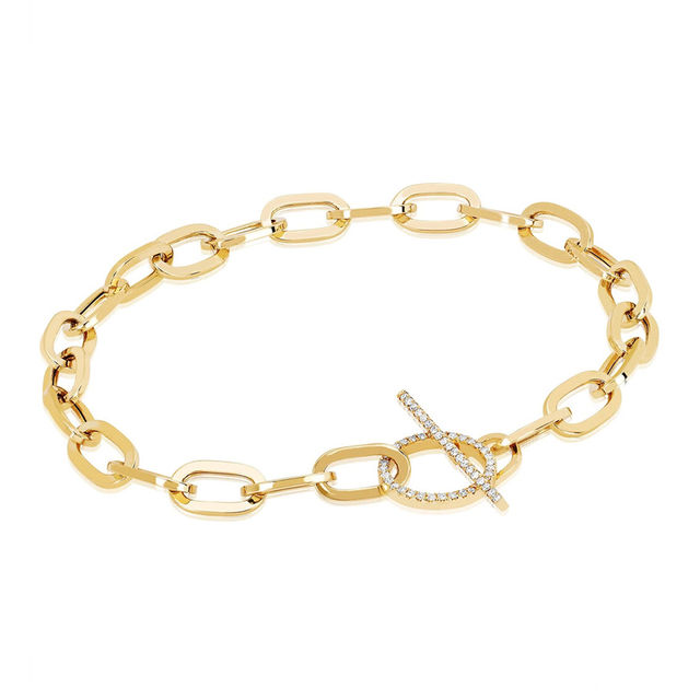 JUMBO DIAMOND TOGGLE 14-carat gold bracelet