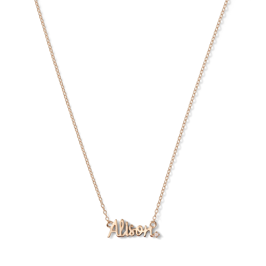 MINI CUSTOM WORD 14-carat gold and diamond necklace