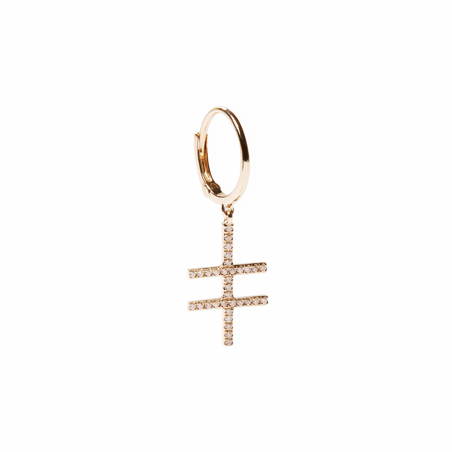 DOUBLE CROSSING 14-carat gold and diamond single earring