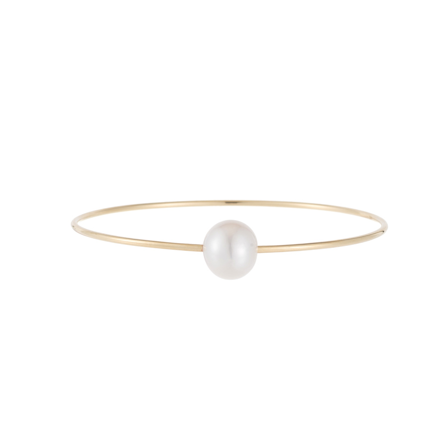 PEARL ORBIT 14-carat gold bangle | Lulu's Collective