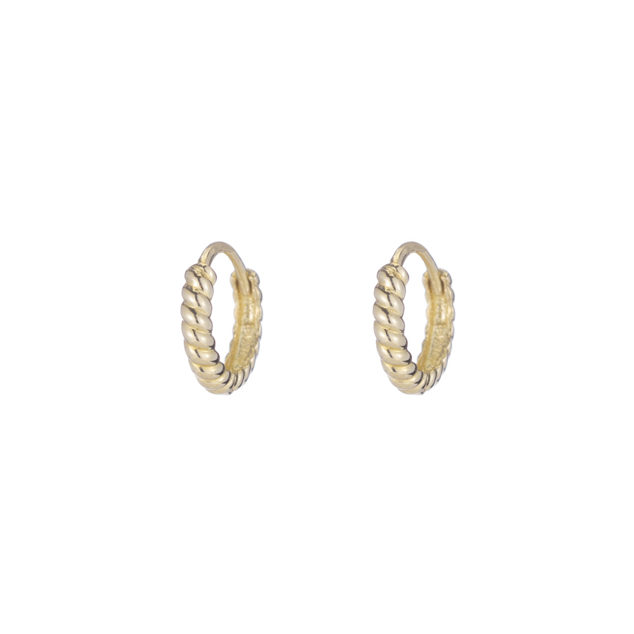 TWISTED PETITE 14-carat gold hoops