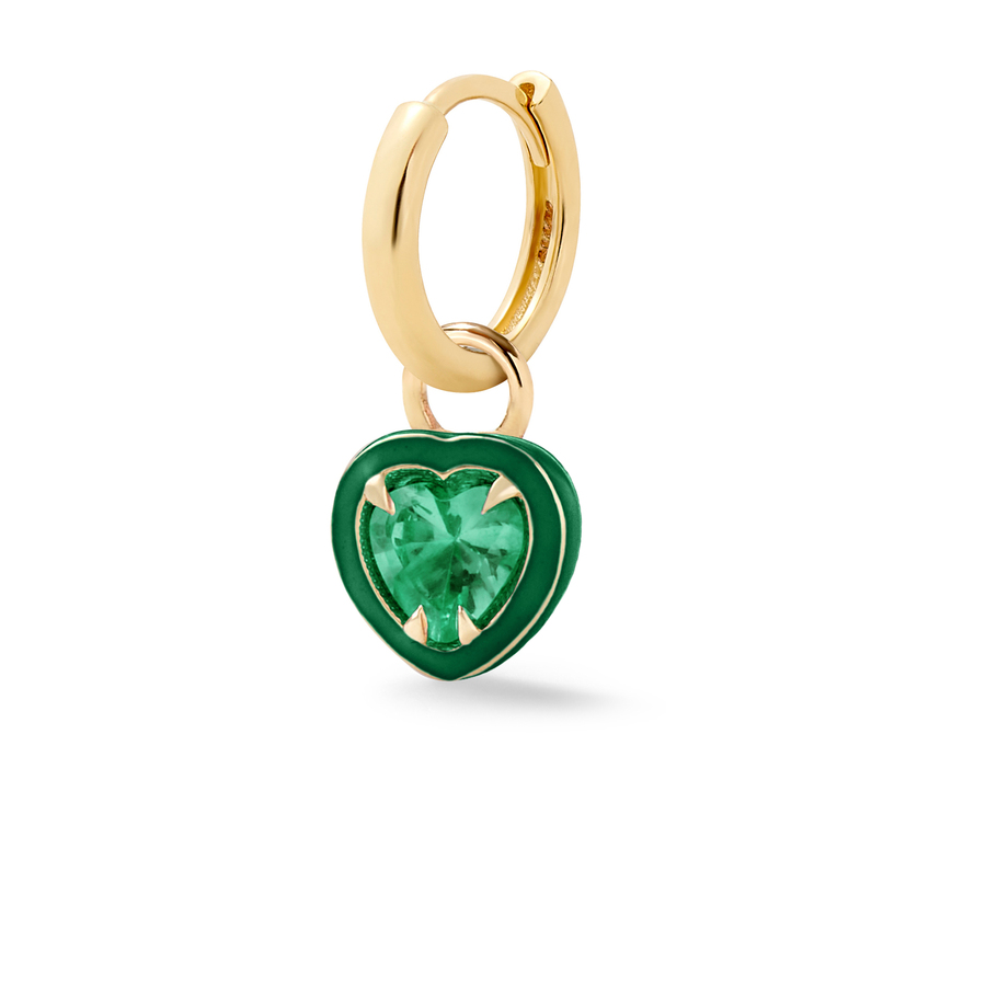 HEART COCKTAIL 14-carat gold, emerald and enamel huggy