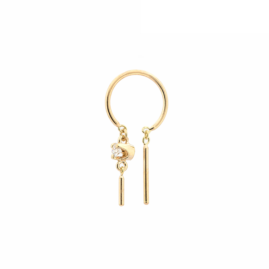 DIAMOND BABY CHIME 14-carat gold single earring - yellow and white gold available