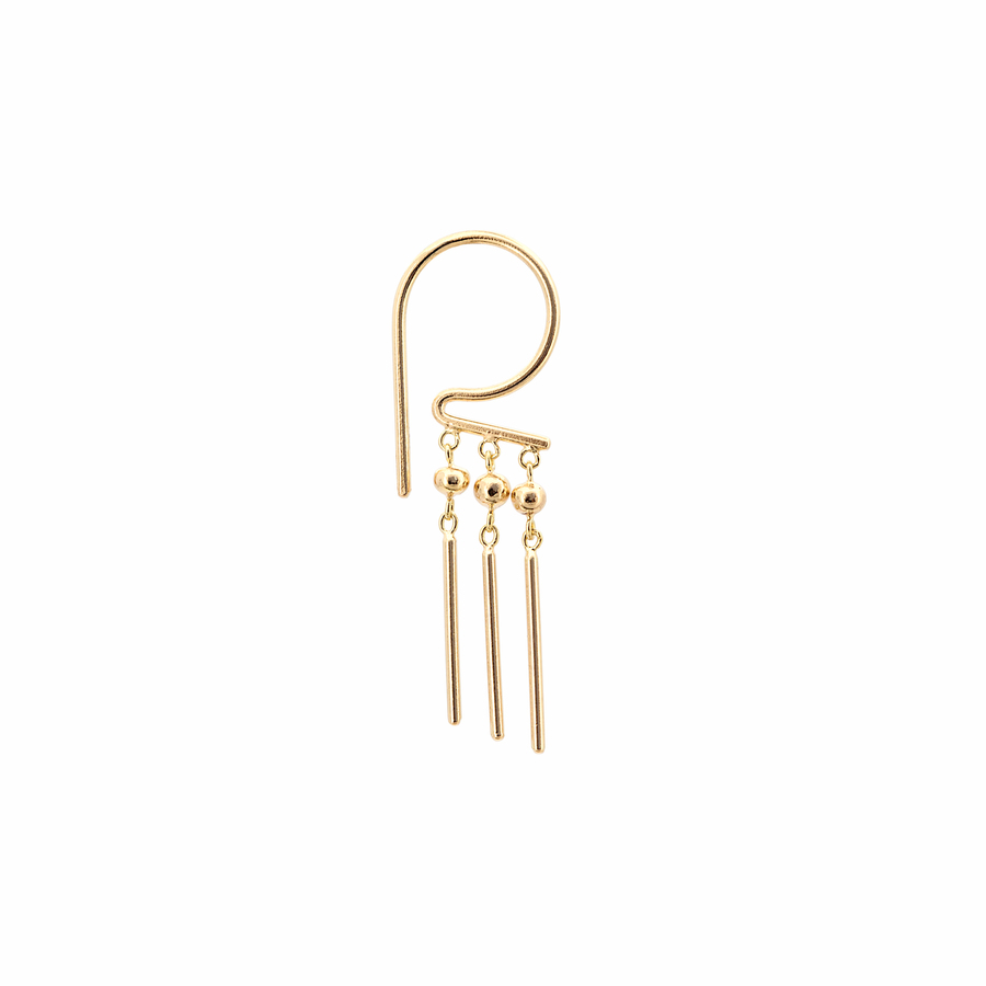 LOOPDIE R-BARS 14-carat gold single earring