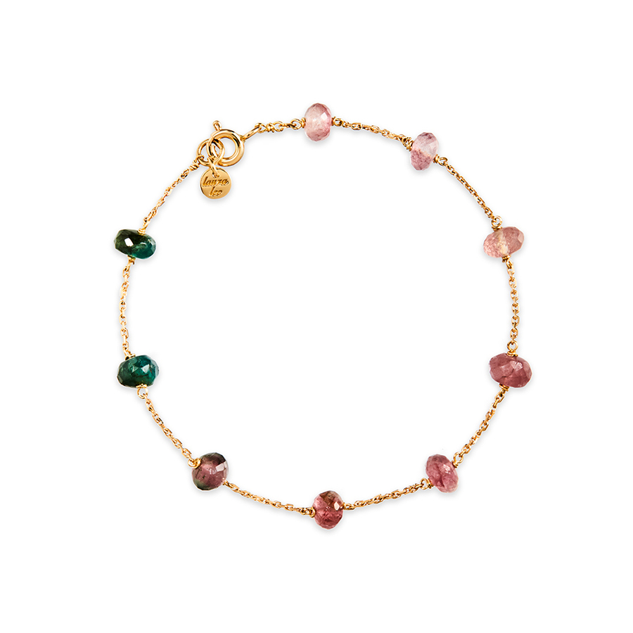 NAVONA 9-carat gold and tourmaline sleeper bracelet