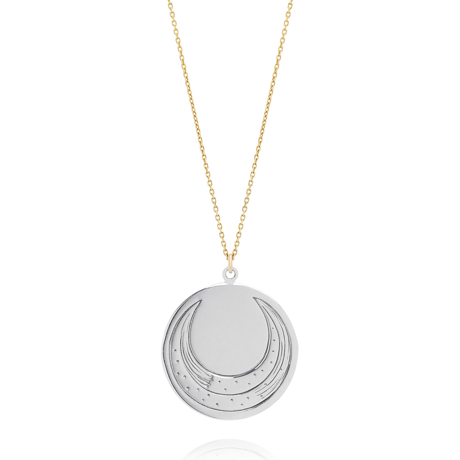 LUNA COIN sterling silver and 9-carat gold necklace