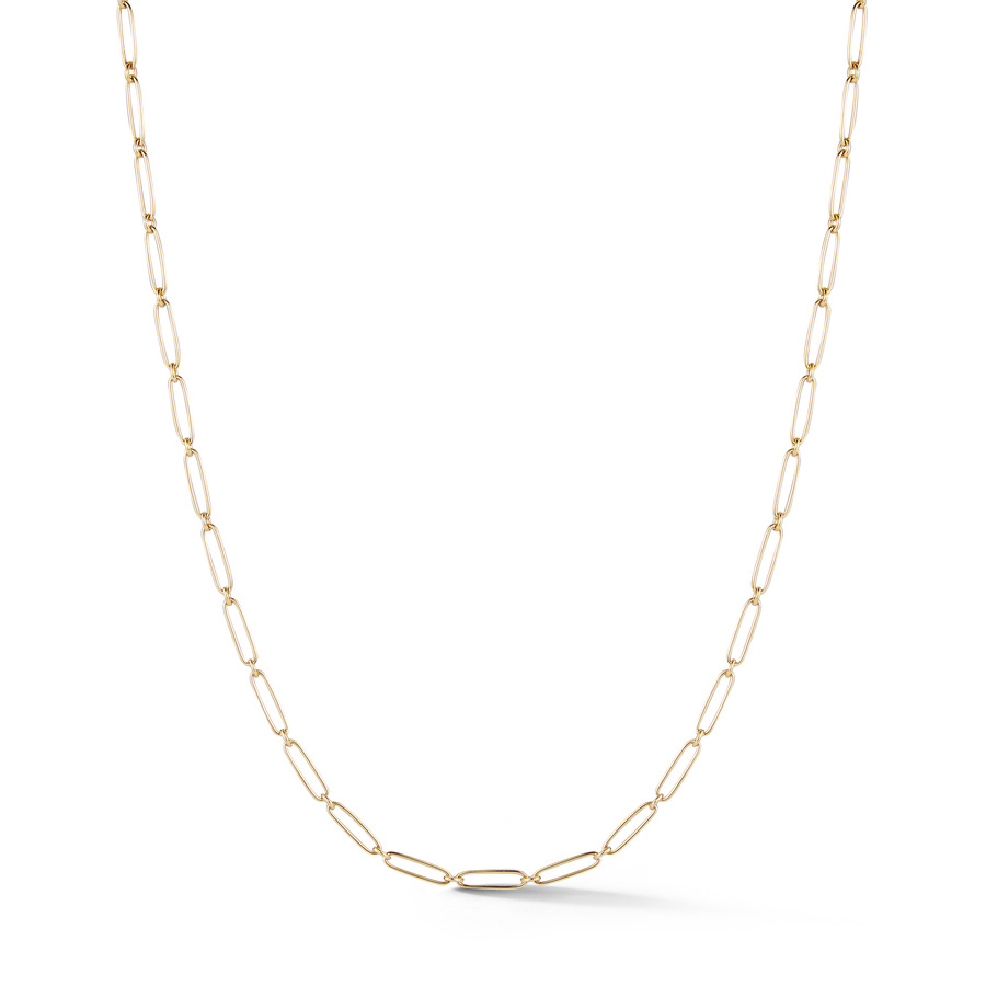 GROVER 14-carat gold, alternating elongated link, handmade 24