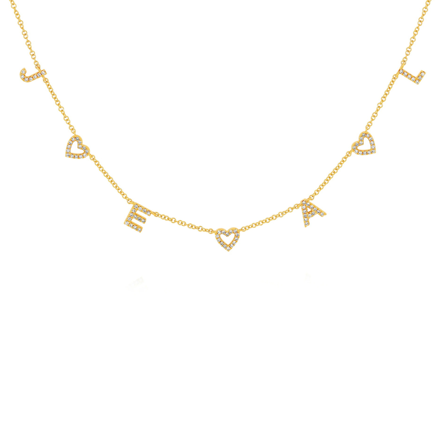 LOVE AROUND THE NECK 14-carat gold and diamond custom necklace