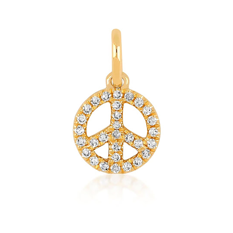 DIAMOND MINI PEACE 14-carat gold necklace charm