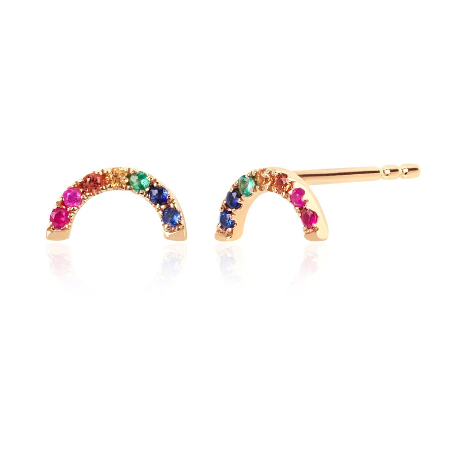 RAINBOW 14-carat gold single stud earring