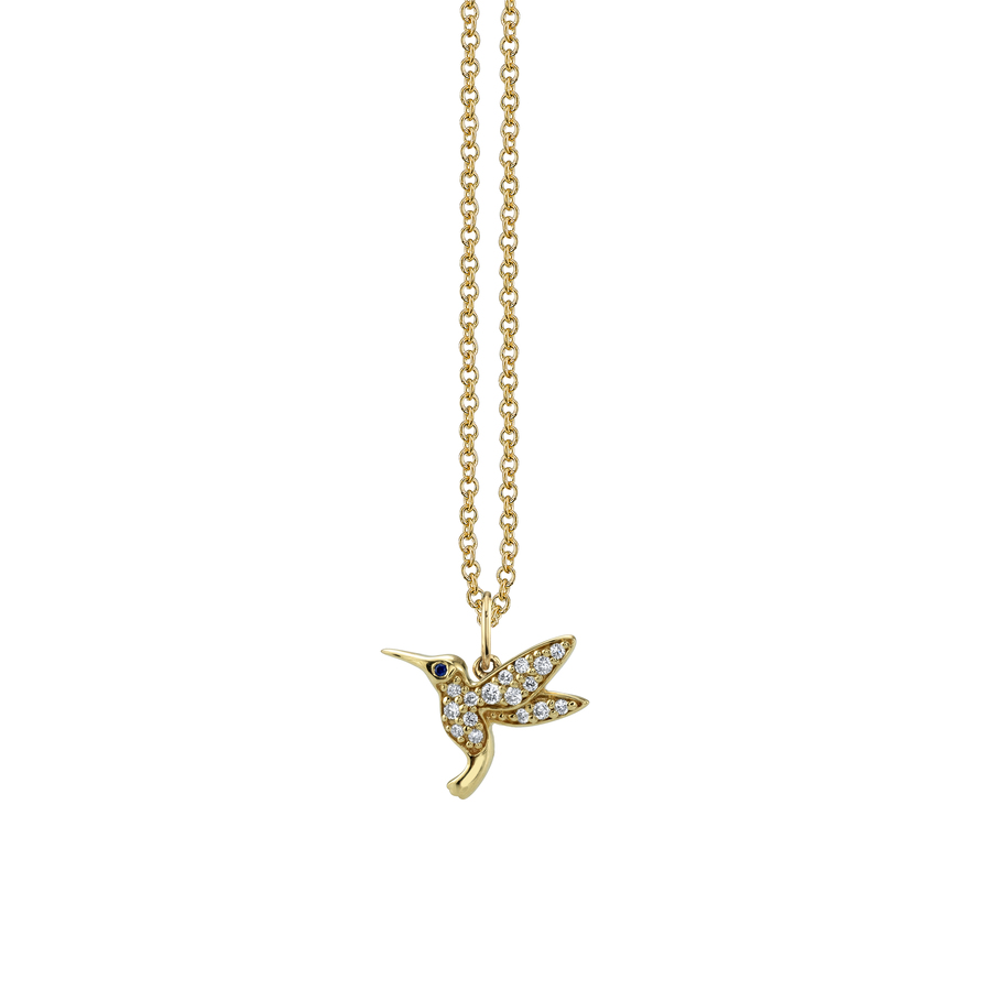 DIAMOND SMALL HUMMINGBIRD 14-carat gold necklace