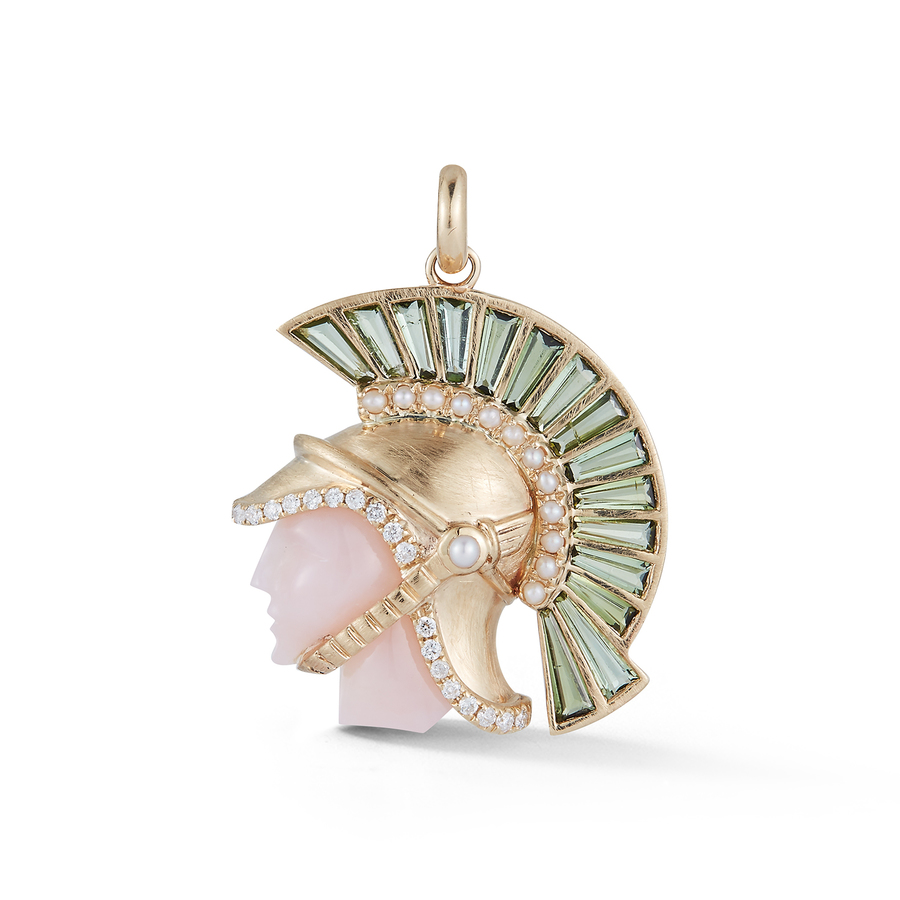 REID 14-carat gold, pink opal, tourmaline, pearl and diamond charm