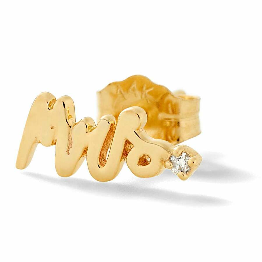 MRS 14 - carat gold and diamond single stud earring