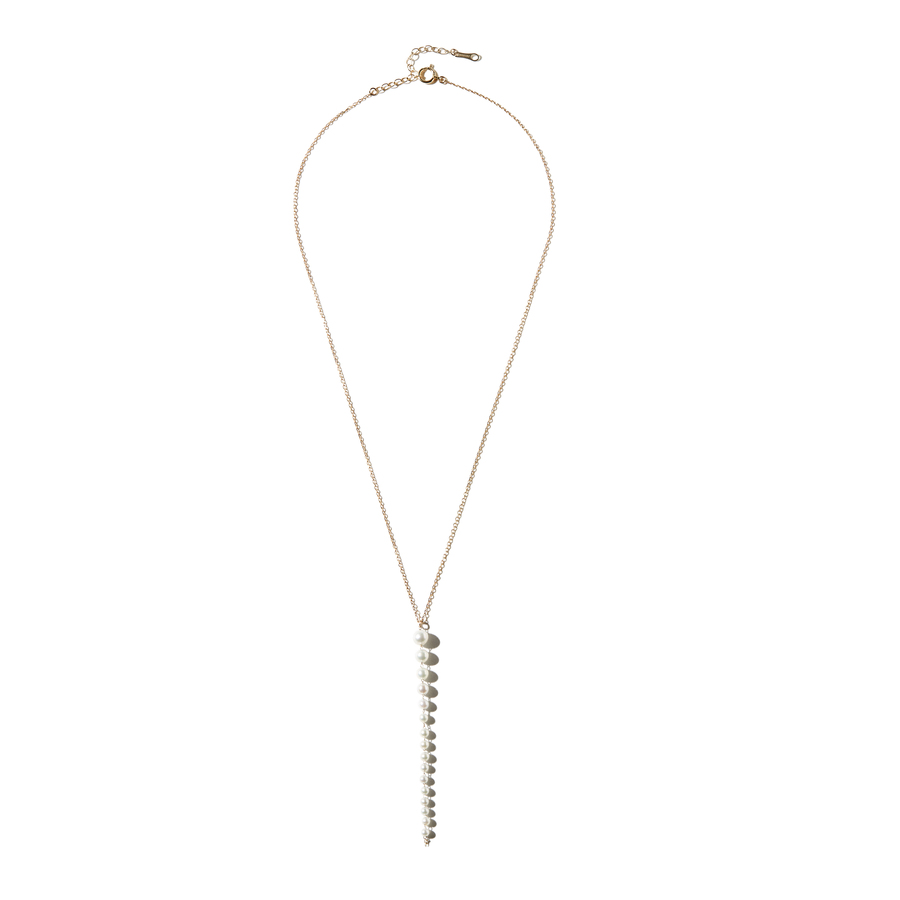LONG CASCADING PEARL DROP 14carat gold necklace Lulu's Collective
