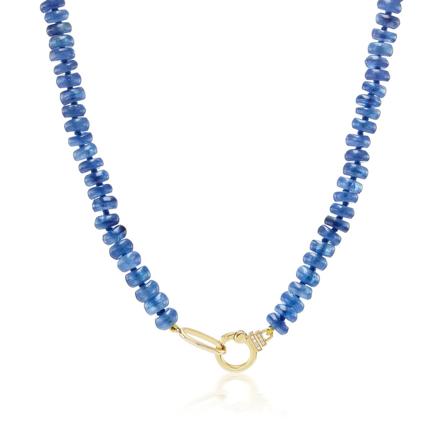BEADED KYANITE 18 - carat gold and diamond necklace