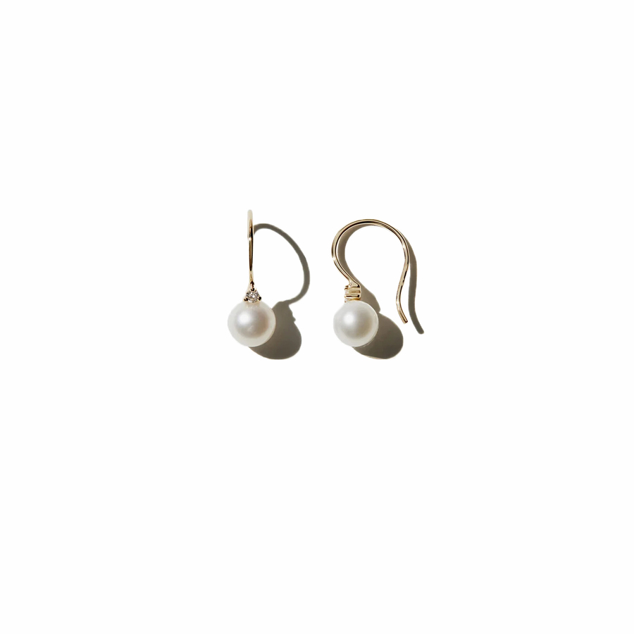 DIAMOND AND PEARL 14 - carat gold earrings