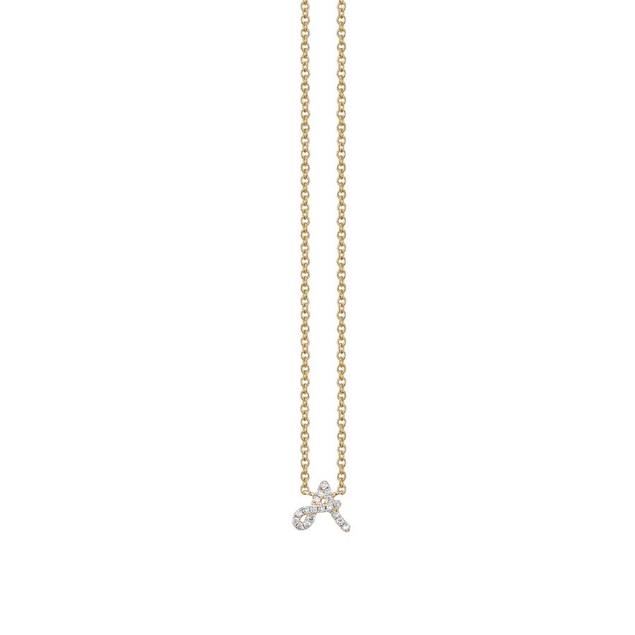 DIAMOND INITIAL small 14 - carat gold necklace