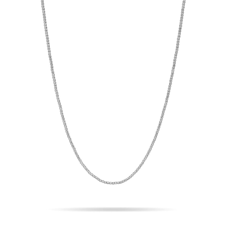 DIAMOND - CUT BEAD sterling silver chain necklace