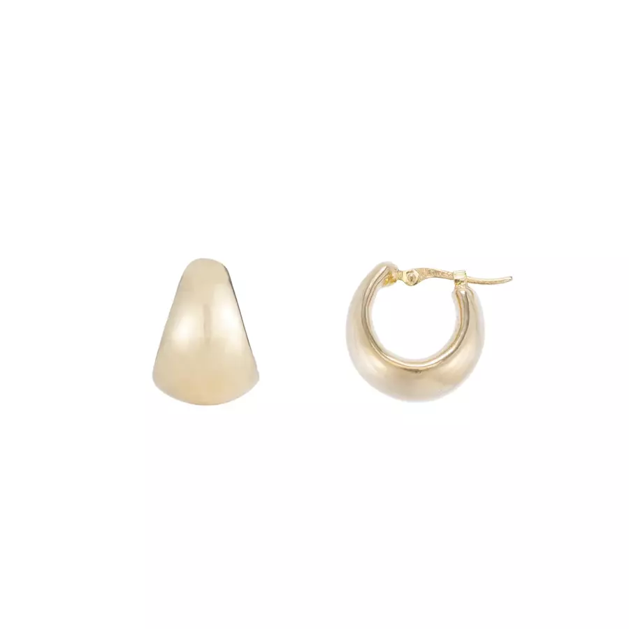 HELIUM HUGGIES 14-carat gold hoop earrings