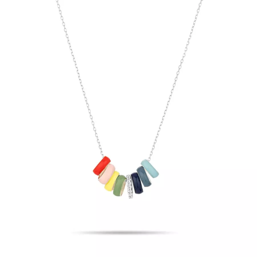 BEAD PARTY CARNIVAL  sterling silver and diamond beaded necklace