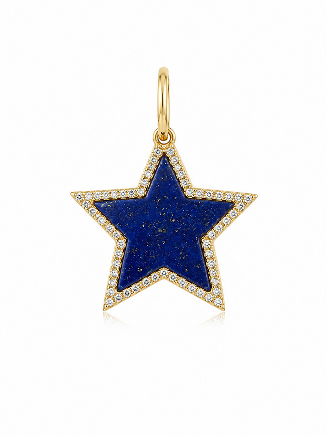 LAPIS STAR 14-carat gold and diamond charm