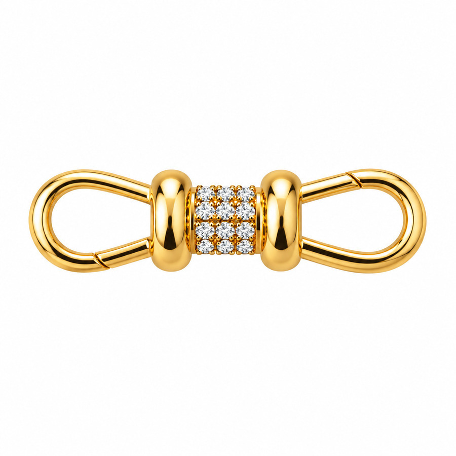 DOUBLE SIDED DIAMOND ALBERT CLIP 14-carat gold connector