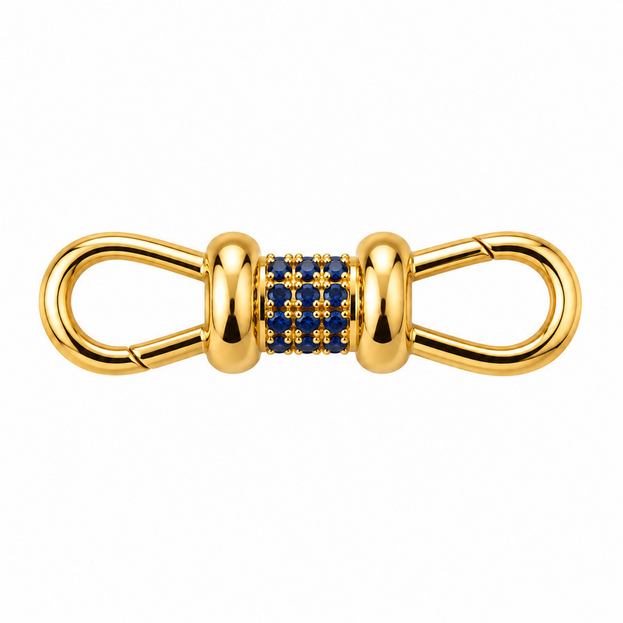 DOUBLE SIDED BLUE SAPPHIRE ALBERT CLIP 14-carat gold connector