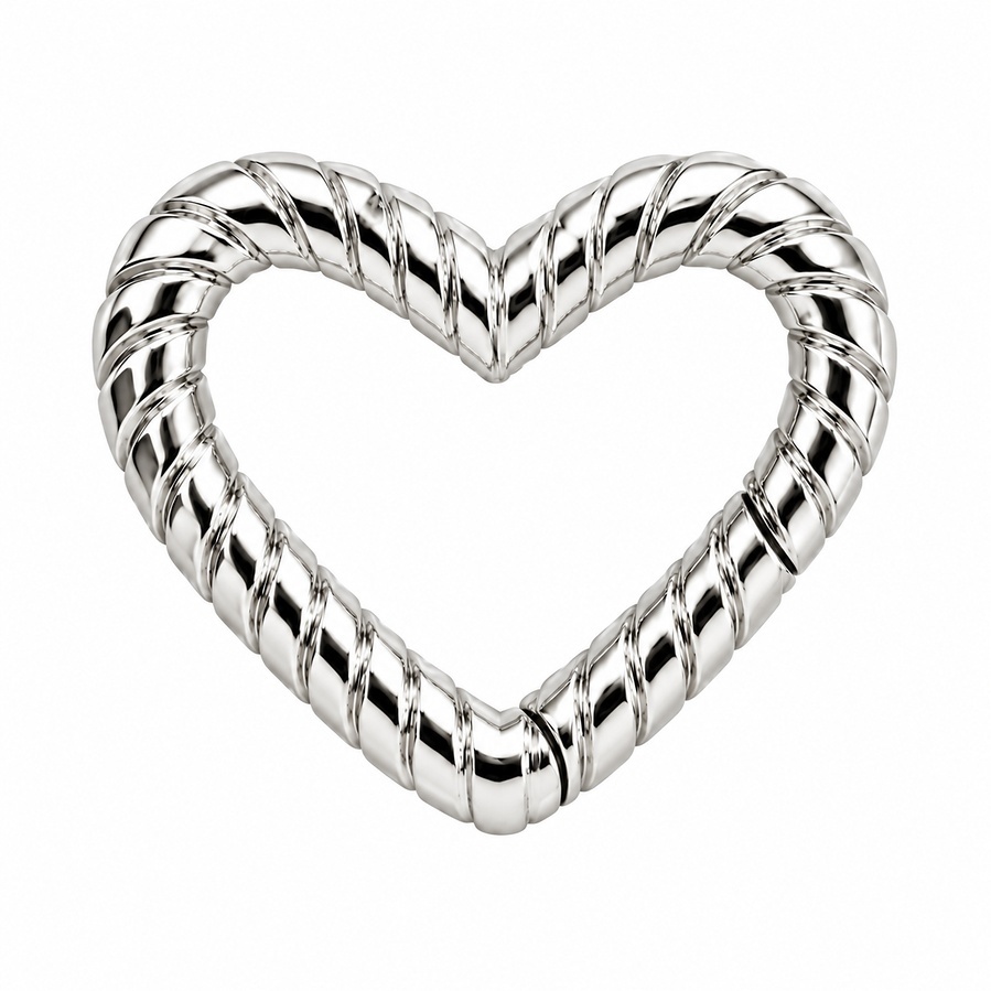 TWISTED HEART sterling silver connector