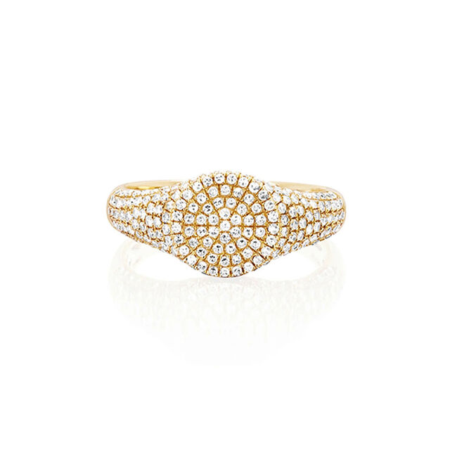 DIAMOND and 14 - carat gold signet ring