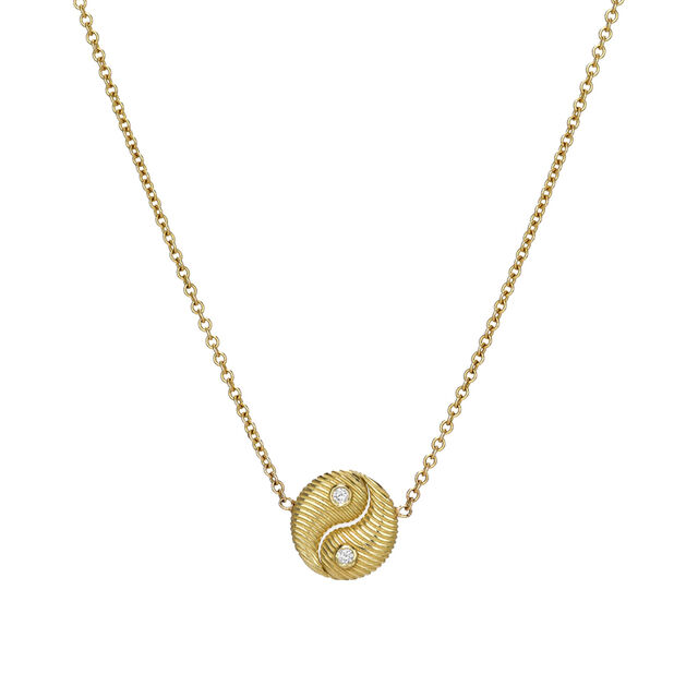 MINI YIN YANG gold and diamond pendant necklace