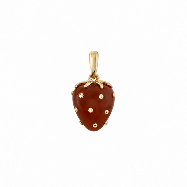 PETITE STRAWBERRY AGATE and 14-carat gold pendant