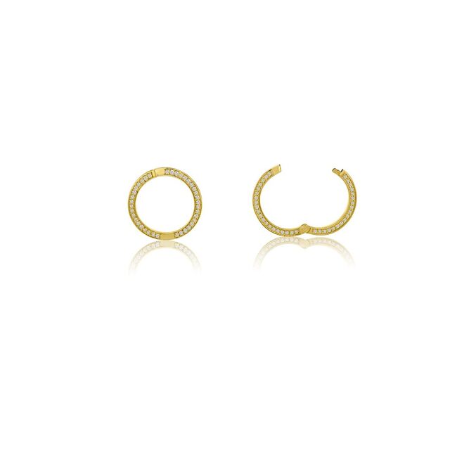 DOUBLE SIDED ROUND DIAMOND 14-carat gold connector/charm holder