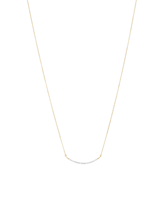 LARGE PAVE CURVE 14 - carat gold and diamond necklace