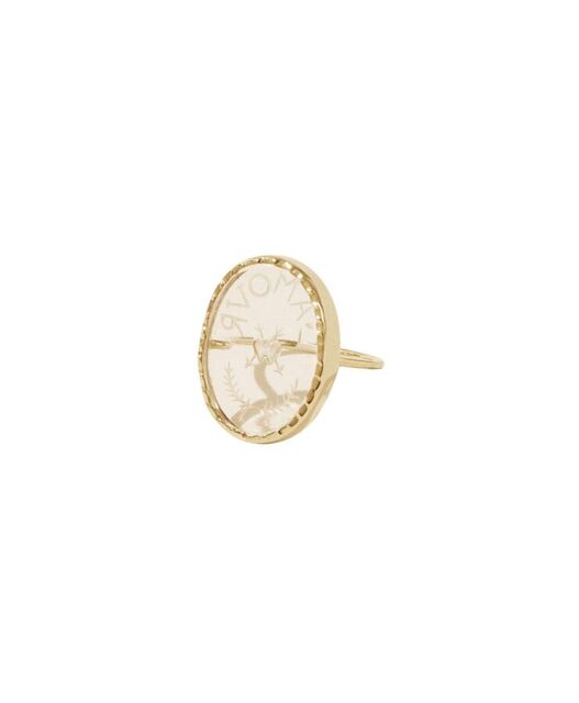 LAMOUR yellow gold and rock crystal ring