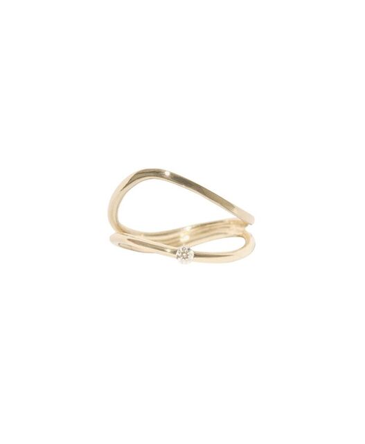 DUNE No2 yellow gold and diamond ring