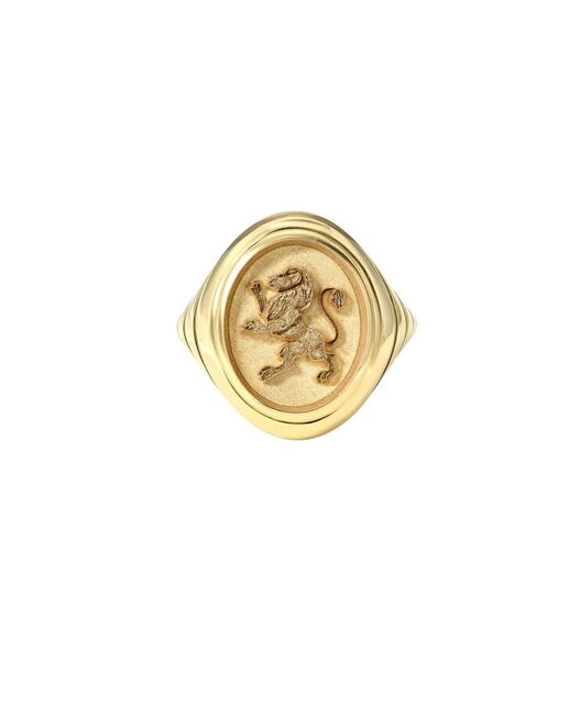 GRANDFATHER LION Tiered Fantasy 14 - carat gold signet ring
