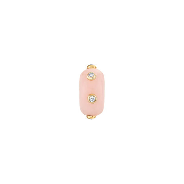 OPAL AND DIAMOND 14-carat gold rondelle bead