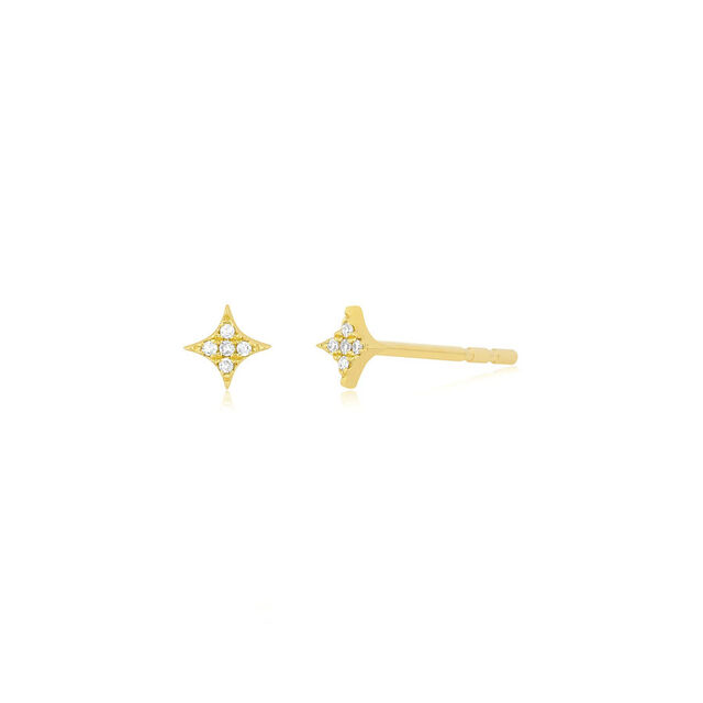 DIAMOND SPARKLE 14 - carat yellow gold stud earrings